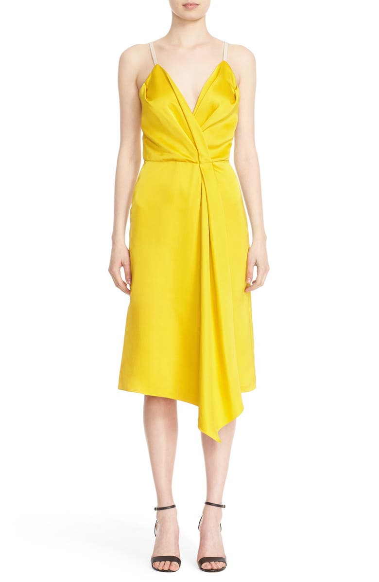 Victoria Beckham Drape Wrap Midi Dress | Nordstrom