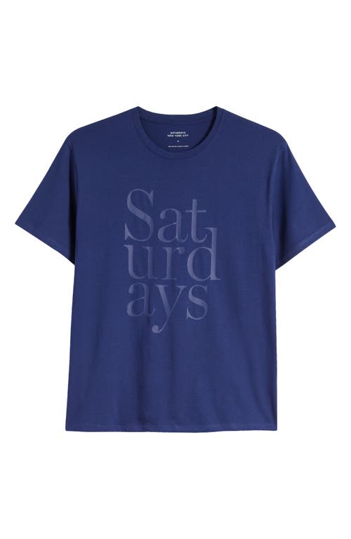 Saturdays Surf Nyc Saturdays Nyc Miller Stacked Logo Graphic T-shirt In Blue