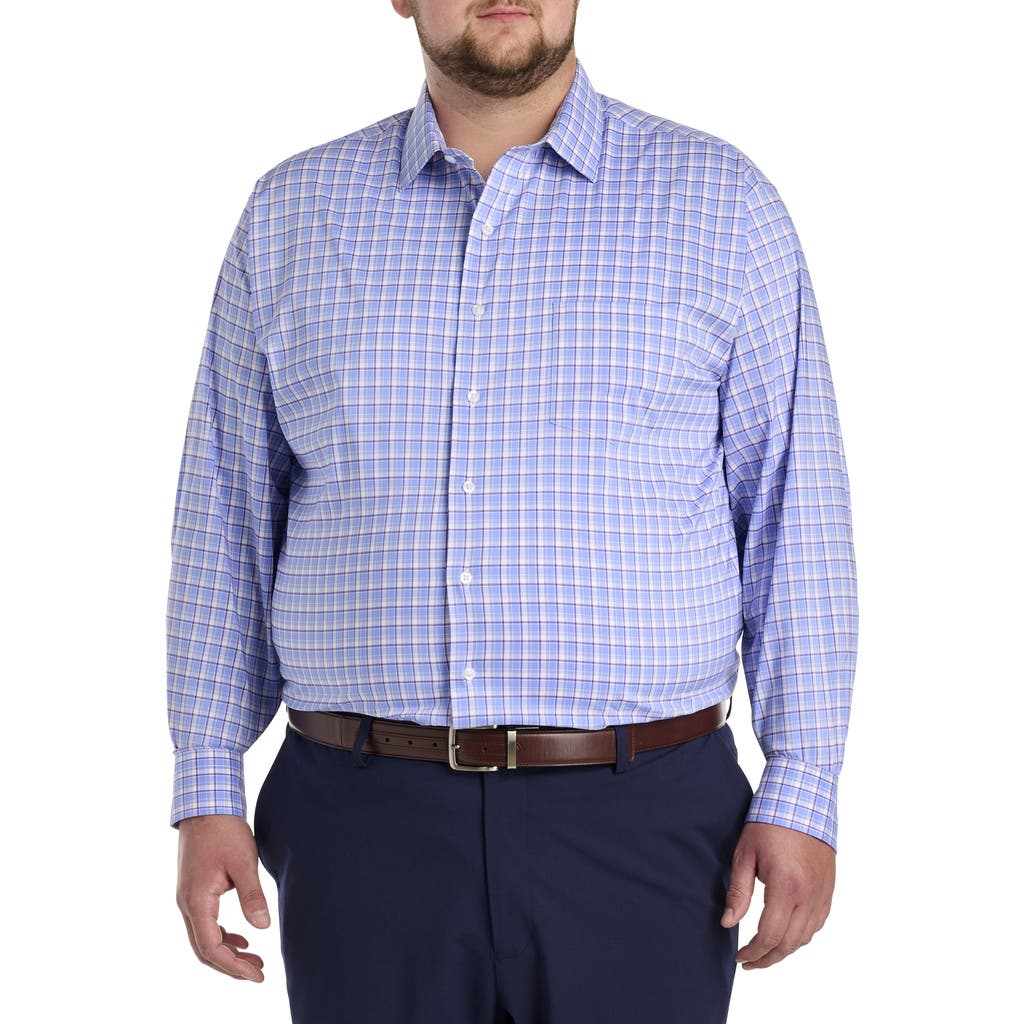 Synrgy By Dxl Plaid Dress Shirt In Blue