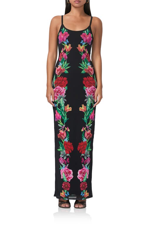 Shop Afrm Ashlyn Printed Mesh Maxi Slipdress In Body Floral