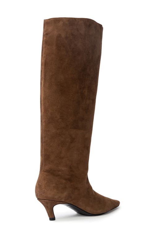 Black Suede Studio Stass Slouch Boot In Brown