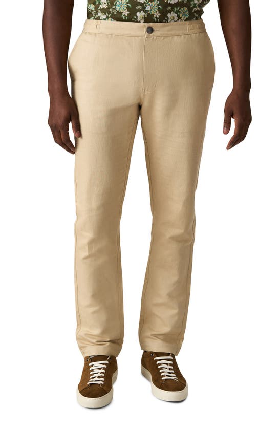 Good Man Brand Tulum Flat Front Linen & Cotton Pants In Warm Sand