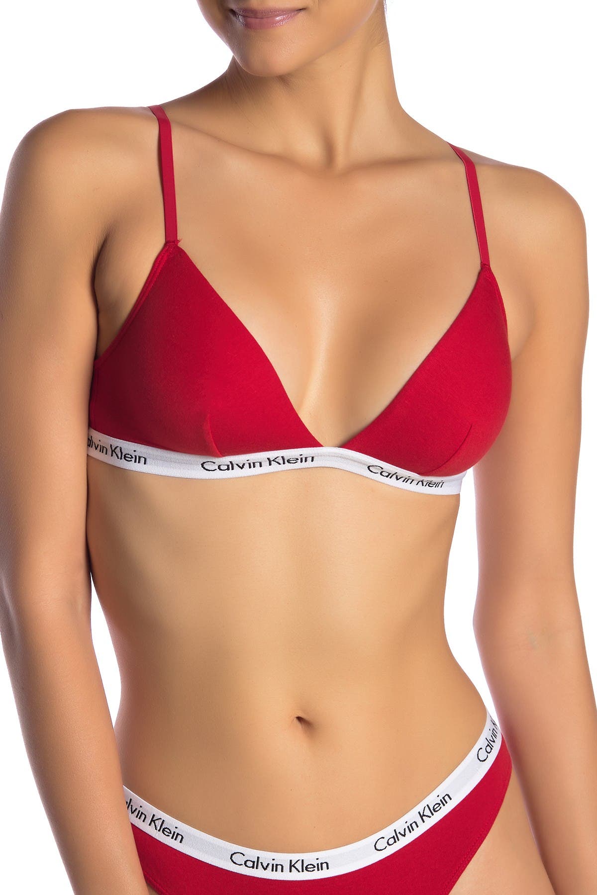 Red calvin klein triangle bra Clearance