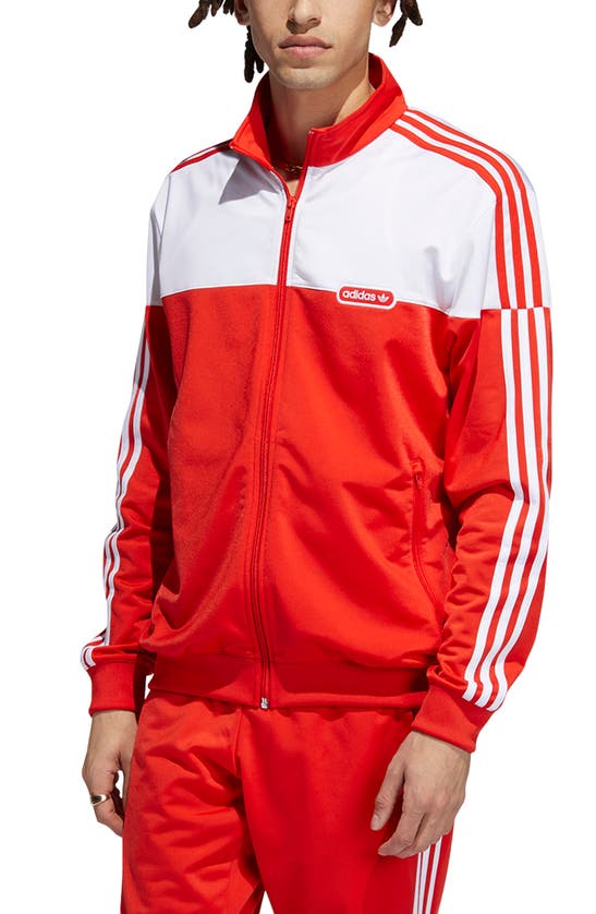 Adidas Originals Split Firebird Track Jacket In Red/ White | ModeSens