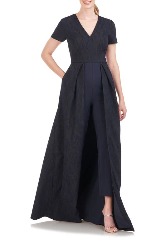 1950s Hostess Gown Pant Set- I Love Lucy Dress Kay Unger Renata Maxi Jumpsuit in Dark Midnight at Nordstrom Size 18 $398.00 AT vintagedancer.com