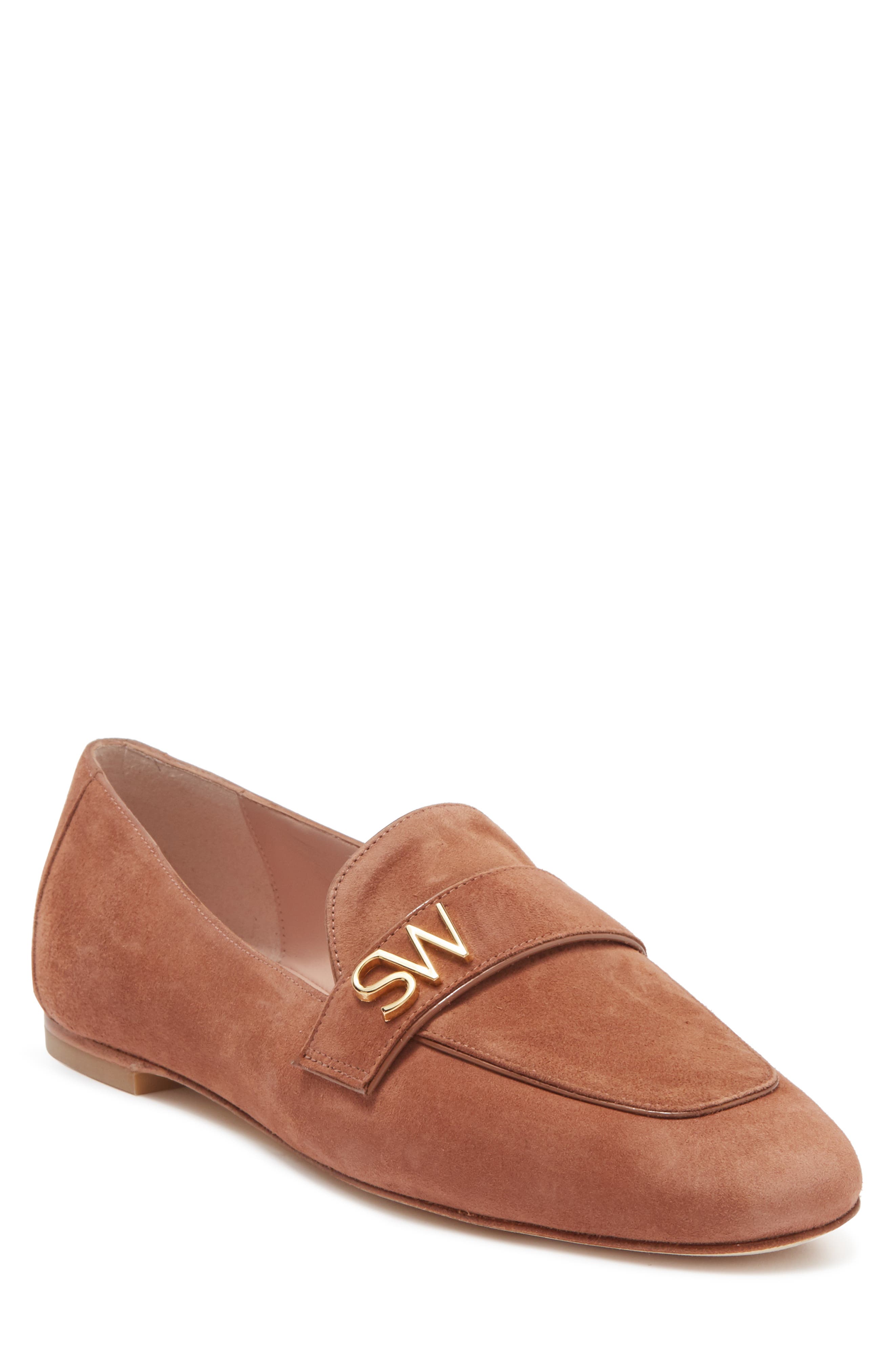 stuart weitzman suede loafers