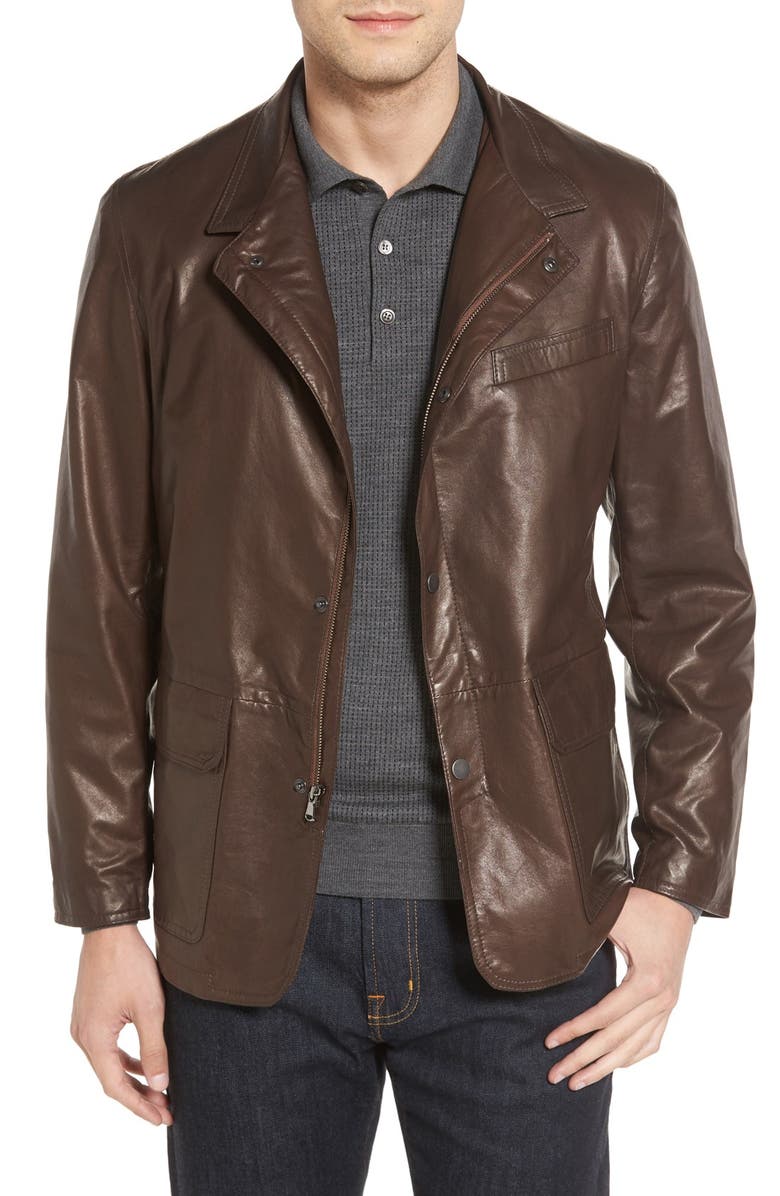 Remy Leather Hybrid Leather Blazer | Nordstrom