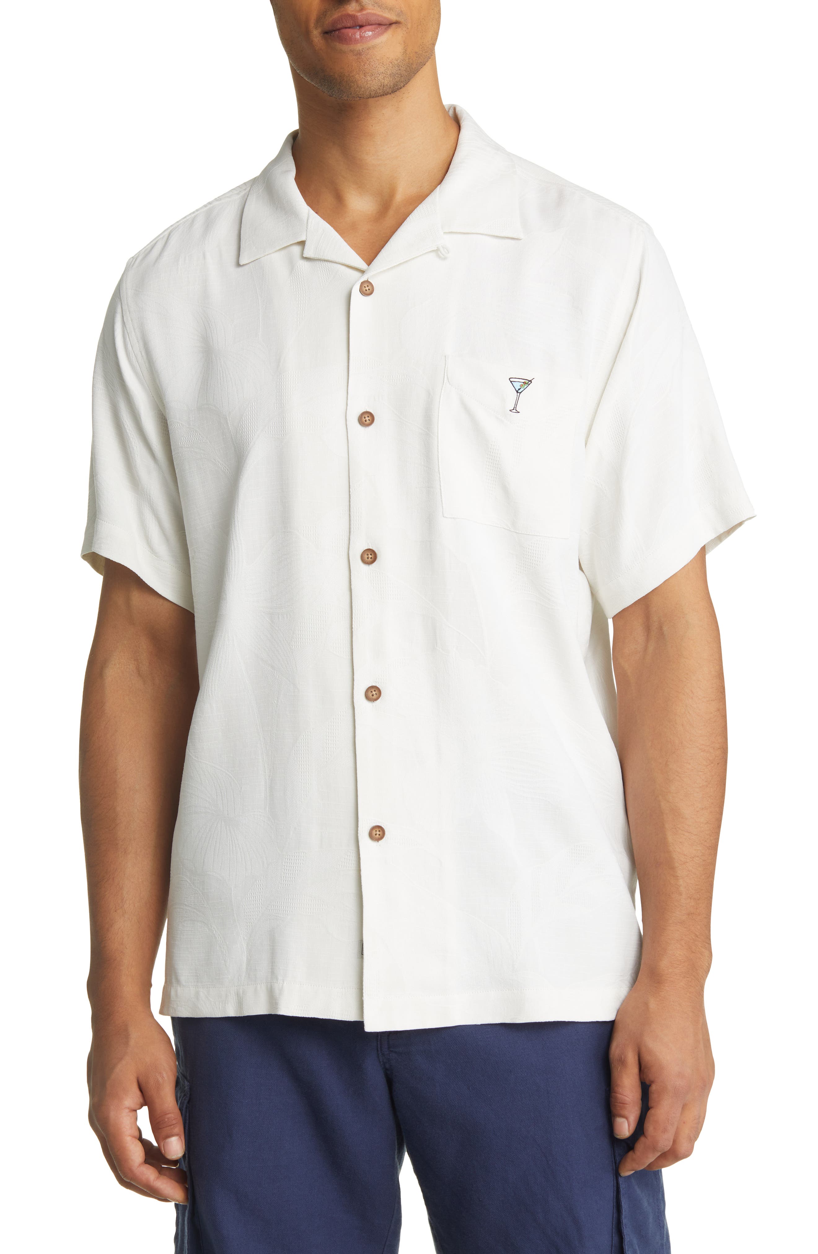 Men's Boston Red Sox Tommy Bahama Navy Baseball Bay Button-Up Shirt