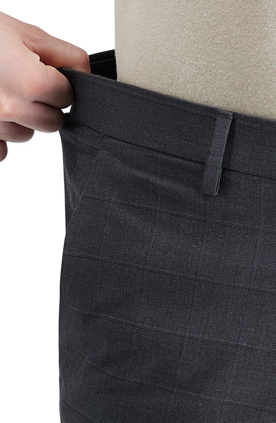 Shop Kenneth Cole Reaction Slim Fit Sharkskin Windowpane Dress Pants In Charcoal