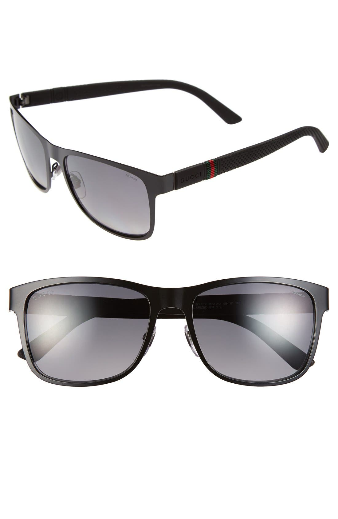Gucci '2247S' 56mm Polarized Sunglasses Nordstrom