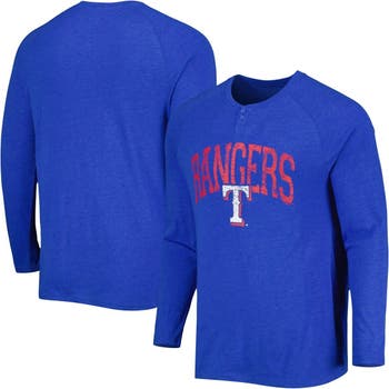 Men's Nike Red/Royal Texas Rangers Authentic Collection Raglan Performance  Long Sleeve T-Shirt