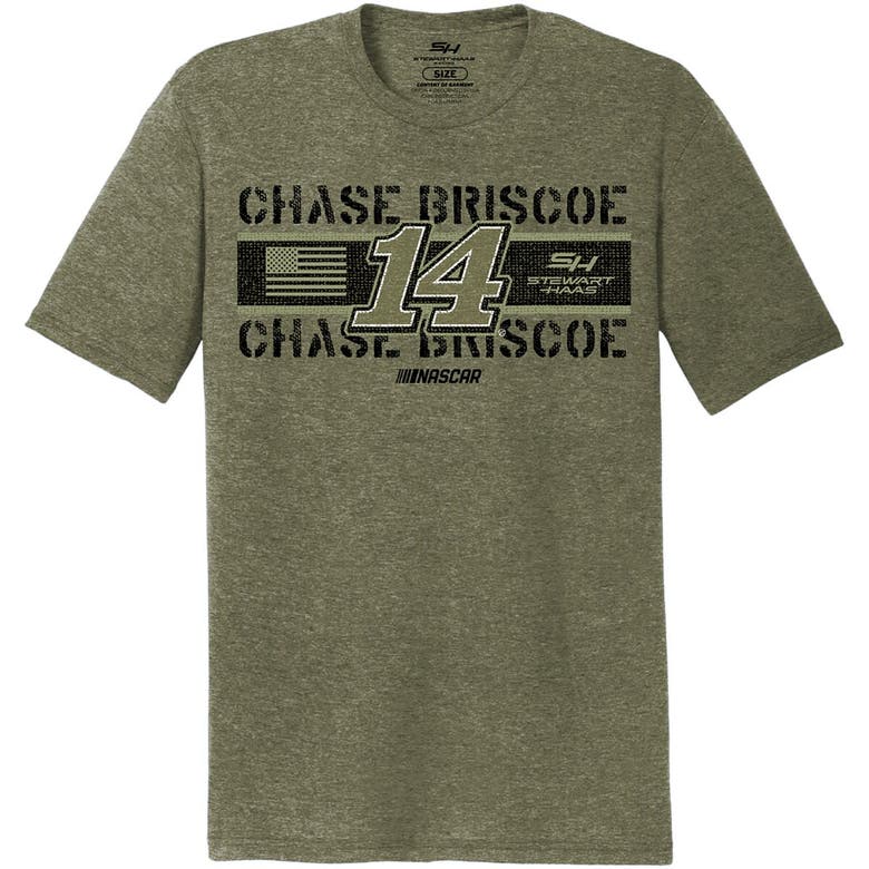 Shop Stewart-haas Racing Team Collection  Green Chase Briscoe Flag Tri-blend T-shirt