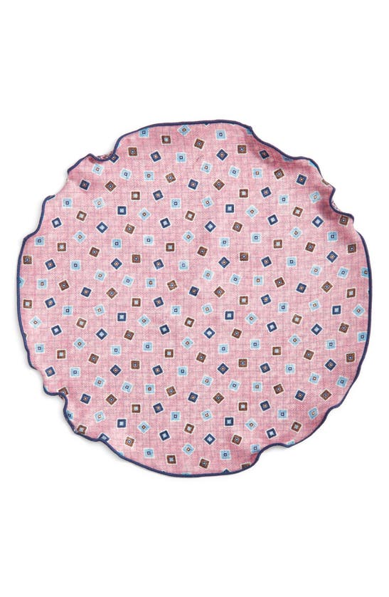 Shop Edward Armah Neat & Floral Prints Reversible Silk Pocket Circle In Pink