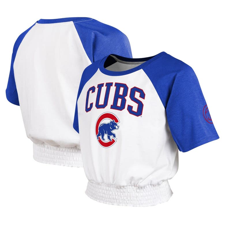 Shop Outerstuff Youth White Chicago Cubs On Base Fashion Raglan T-shirt