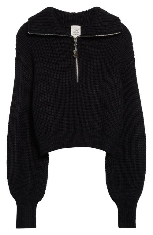 Shop Cinq À Sept Emmett Half Zip Pullover Sweater In Black