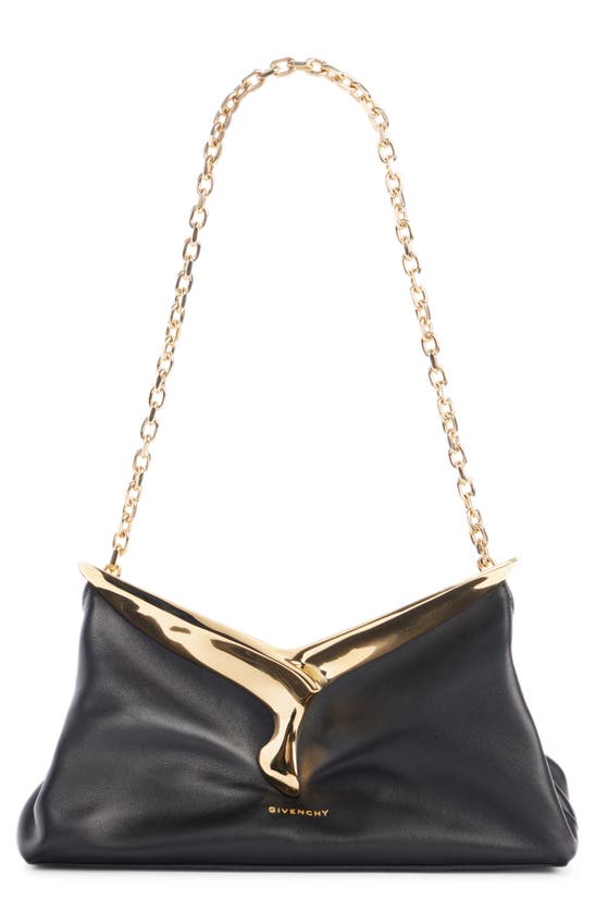 Shop Givenchy Sculpture Lambskin Leather Shoulder Bag In Black
