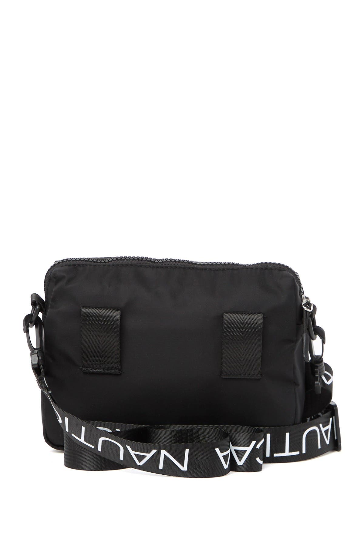 Nautica Bean Bag Tape Logo Crossbody Bag In Black | ModeSens