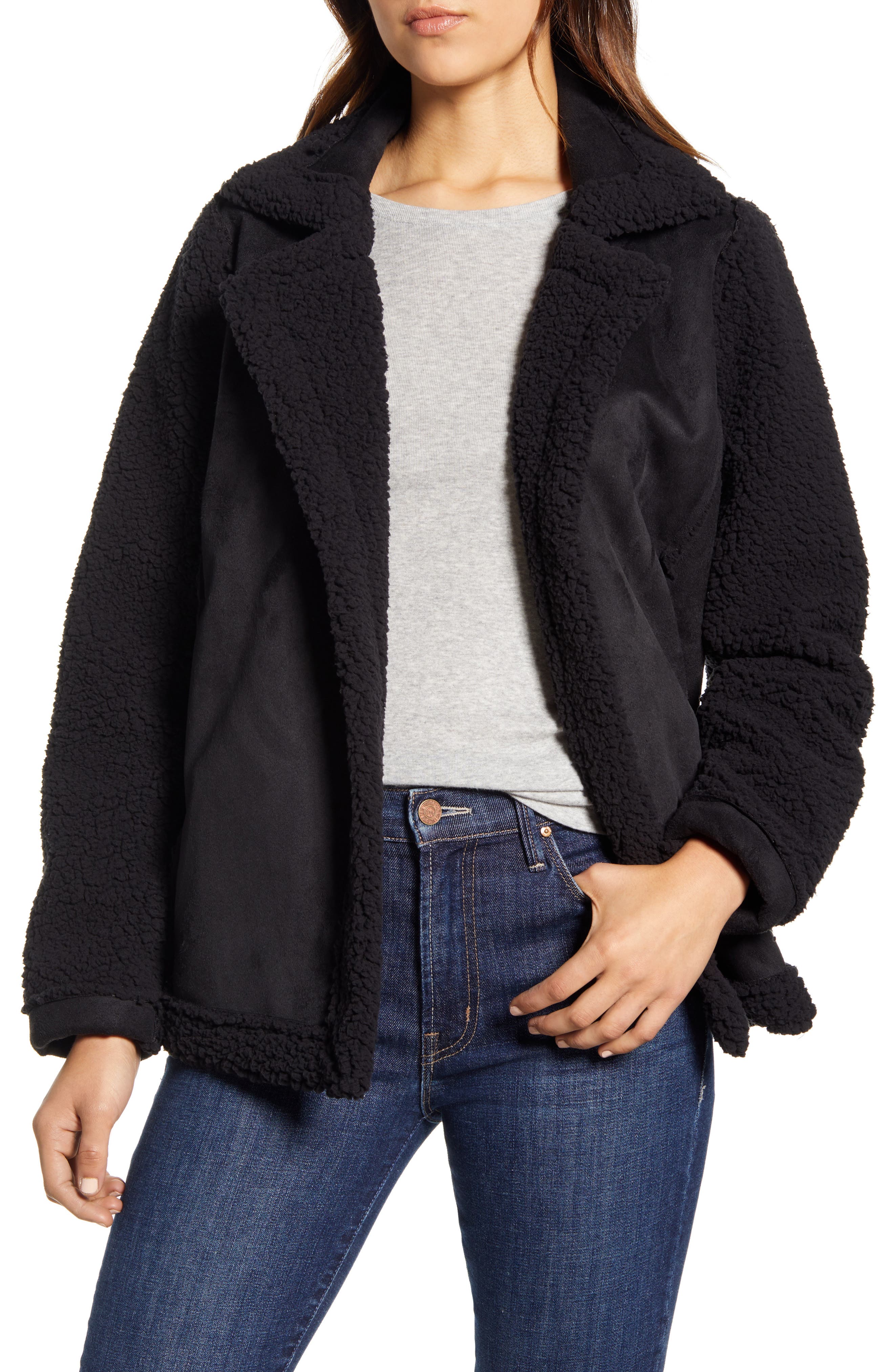 caslon faux shearling jacket