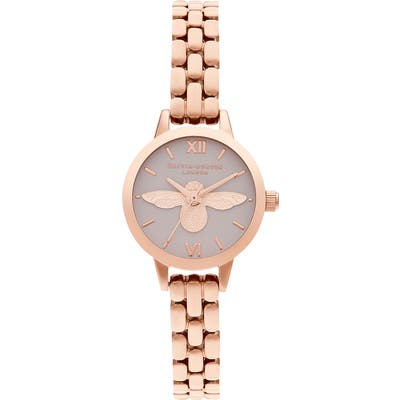 Olivia Burton Mini Dials 3D Bee Bracelet Watch, 2m