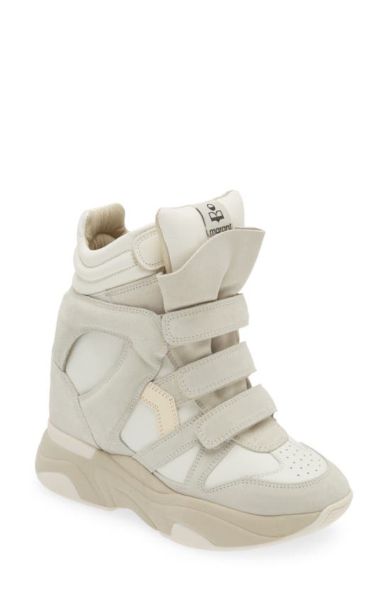 Shop Isabel Marant Balskee Hidden Wedge High Top Sneaker In White