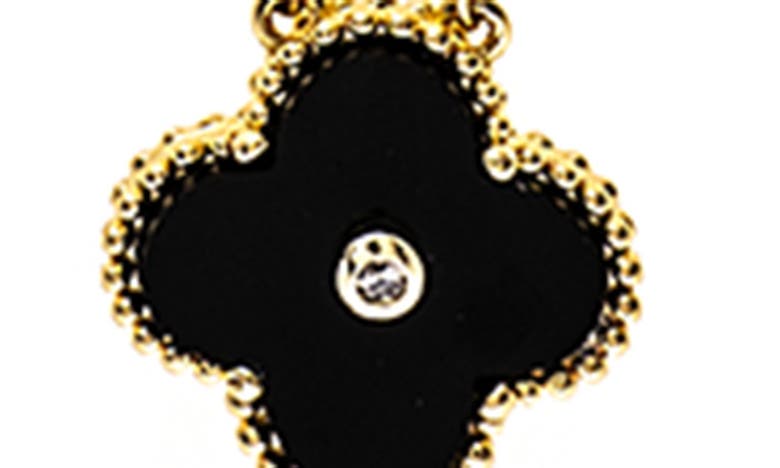Shop Rivka Friedman Onyx Cz Clover Pendant Necklace