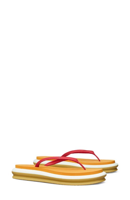 Tory Burch Platform Flip Flop in Red /Orange /Meadow Mist | Smart Closet