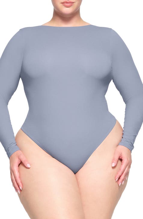 High Compression Wear-Your-Own-Bra Bodysuit, Slate, 3X