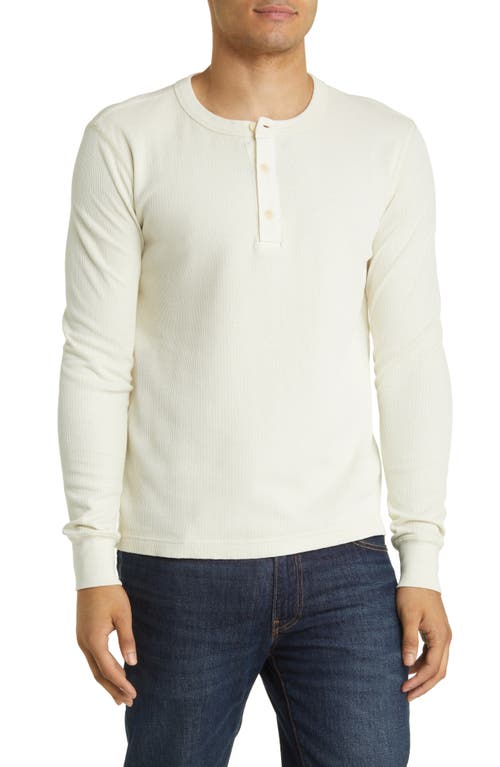 Cotton Double Knit Henley in Natural Venice Wash