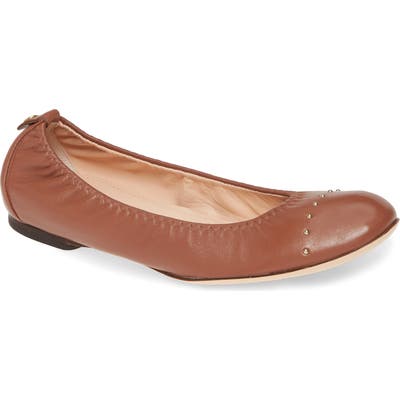 Agl Studded Ballet Flat - Brown
