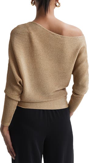 Reiss Louisa Metallic Off the Shoulder Sweater Nordstrom