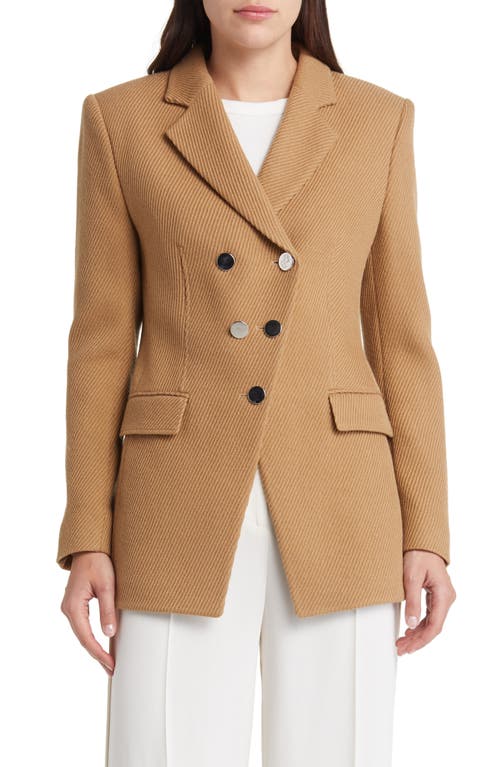 BOSS Jestena Double Breasted Virgin Wool Blazer Iconic Camel at Nordstrom,
