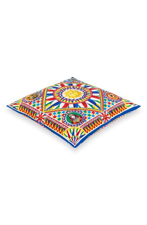 Dolce & Gabbana Dolce&gabbana Carretto Canvas Accent Pillow In Medium Yellow