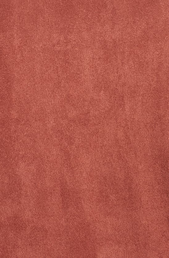 Shop Blanknyc Drape Front Faux Suede Jacket In Coral Cedar