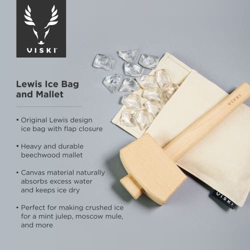 Viski Professional Lewis Ice Bag And Mallet In Wood