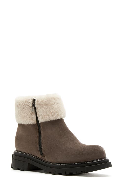 La Canadienne Declan Waterproof Genuine Shearling Boot in Cement Suede 