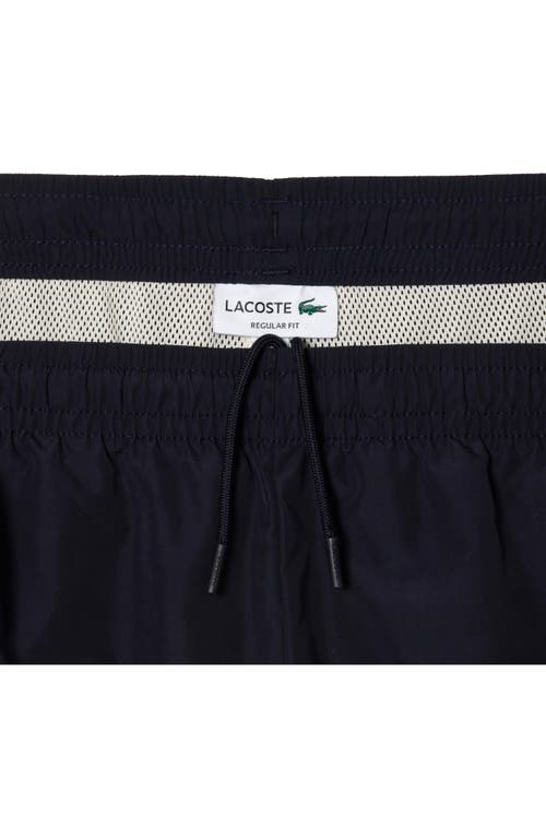 Shop Lacoste Regular Fit Colorblock Athletic Pants In Rhi Abimes/cookie-laponie