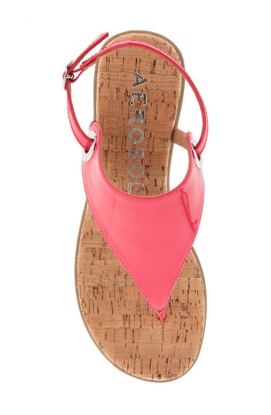 Shop Aerosoles Conclusion Slingback Sandal In Virtual Patent Pink Pu W/ Cork