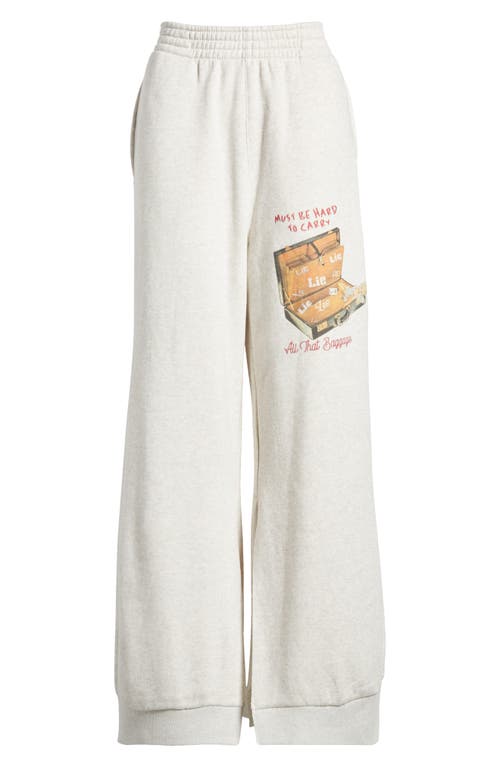 Shop Boys Lie All That Baggage Terry Sweatpants In Heather Ash Grey