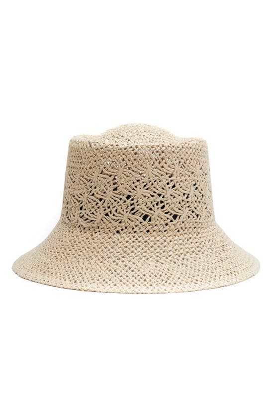 Modern Monarchie Shantung Straw Bucket Hat In Neutral
