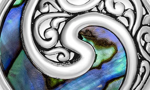 Samuel B. Round Swirl Abalone Drop Earrings In Blue/green
