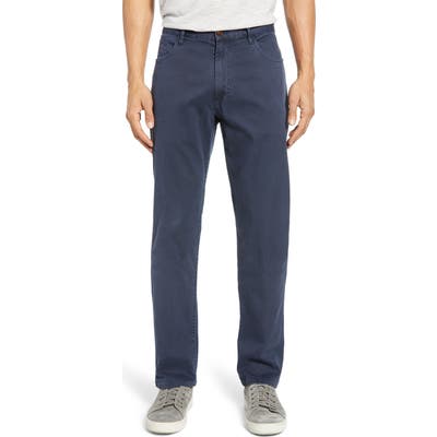 Faherty Comfort Twill Straight Leg 5-Pocket Pants, Blue