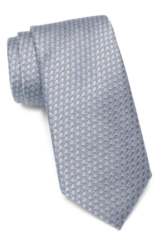 Shop Nordstrom Haidan Mini Pattern Silk Tie In Silver