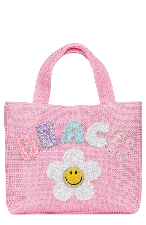 Kids' Beach Daisy Straw Tote Bag