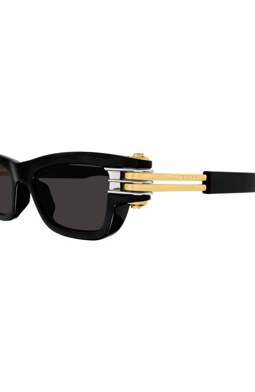 Shop Bottega Veneta 50mm Rectangular Sunglasses In Black