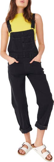 Free People Ziggy Denim Overalls Mineral Black - Starlet