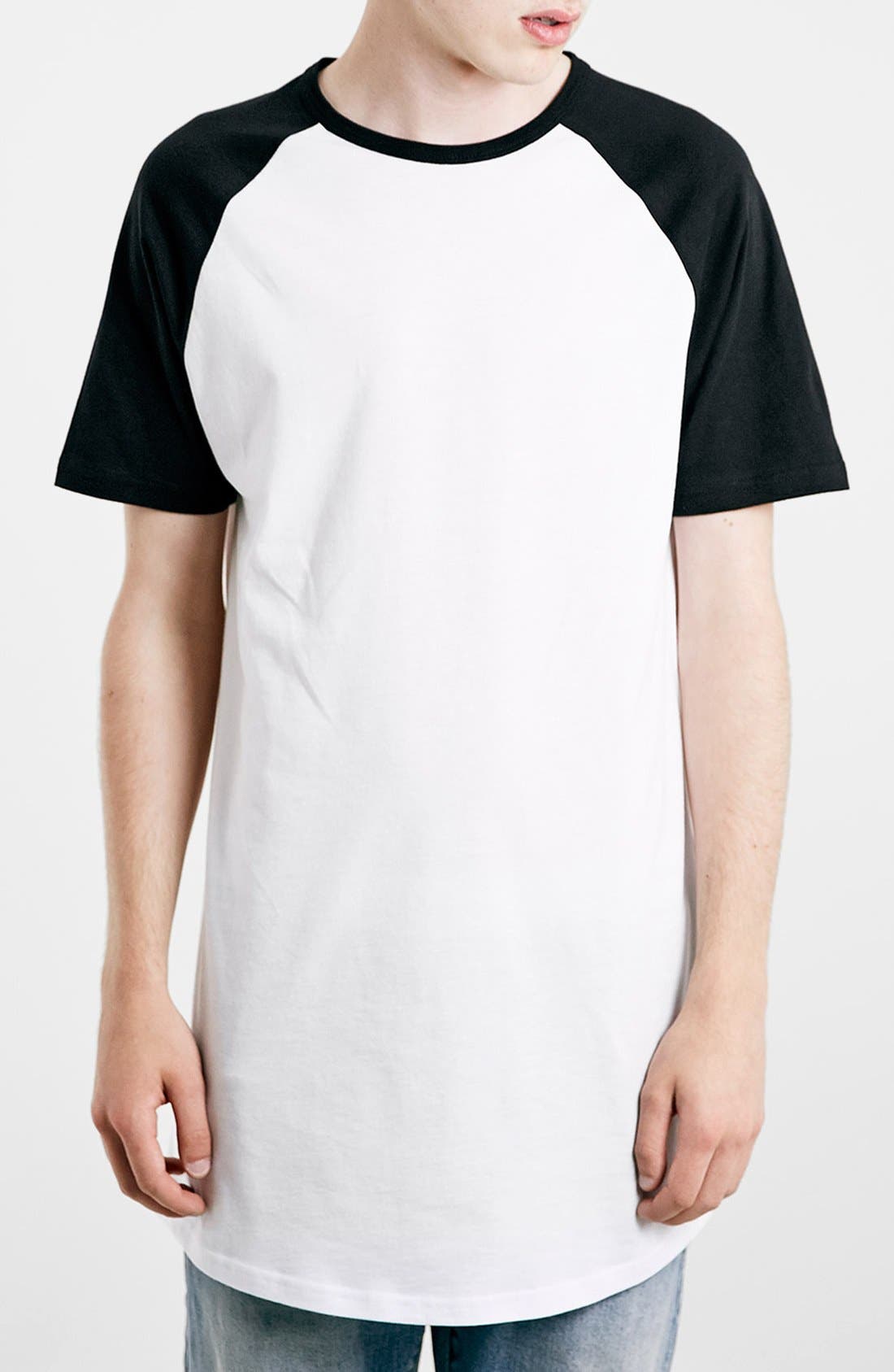 Topman Short Sleeve Longline Baseball TShirt Nordstrom