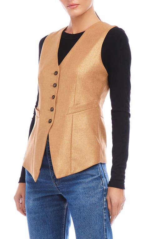 Shop Fifteen Twenty Sutton Metallic Vest In Camel