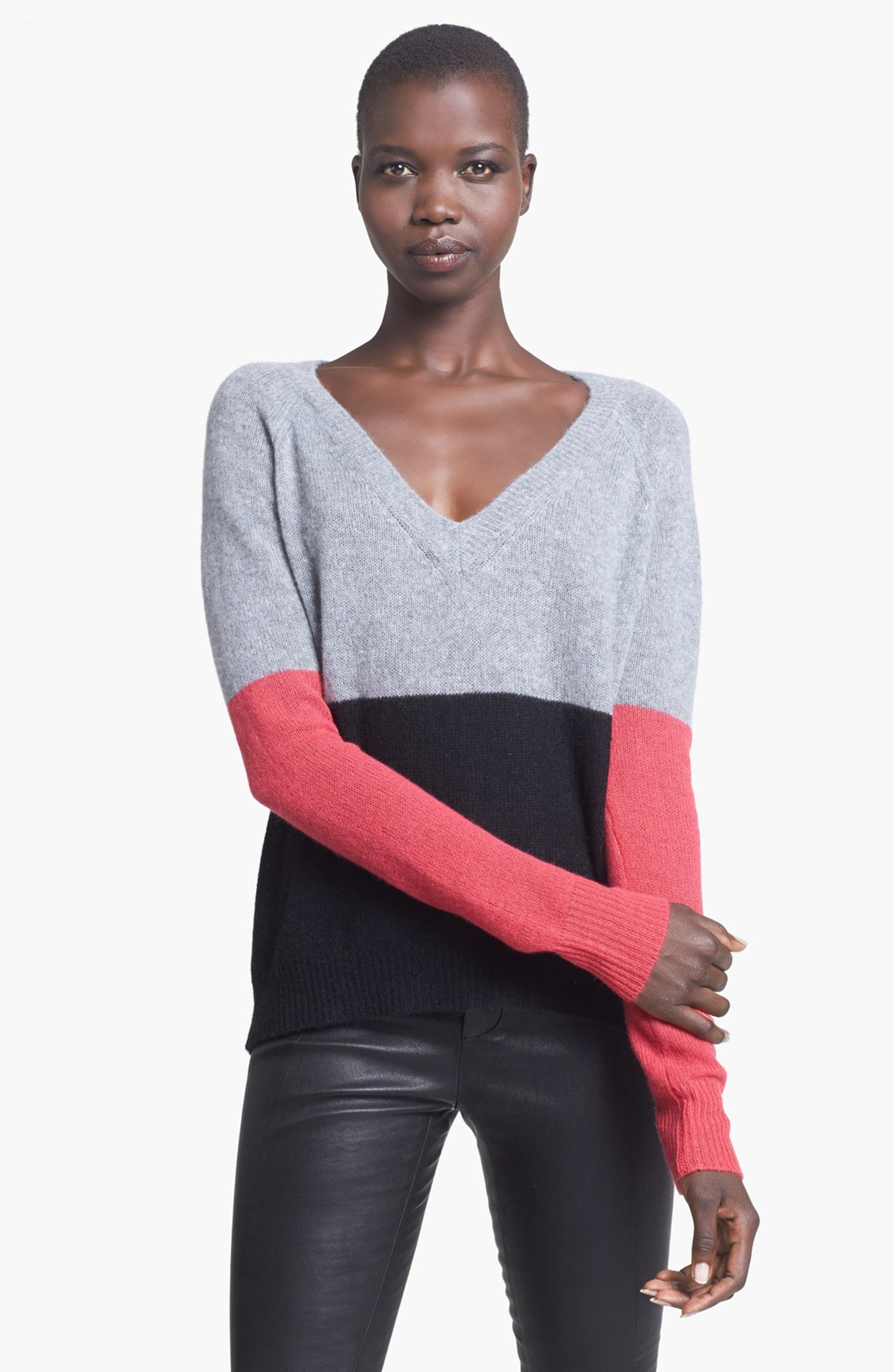 Enza Costa Colorblock Cashmere Sweater | Nordstrom
