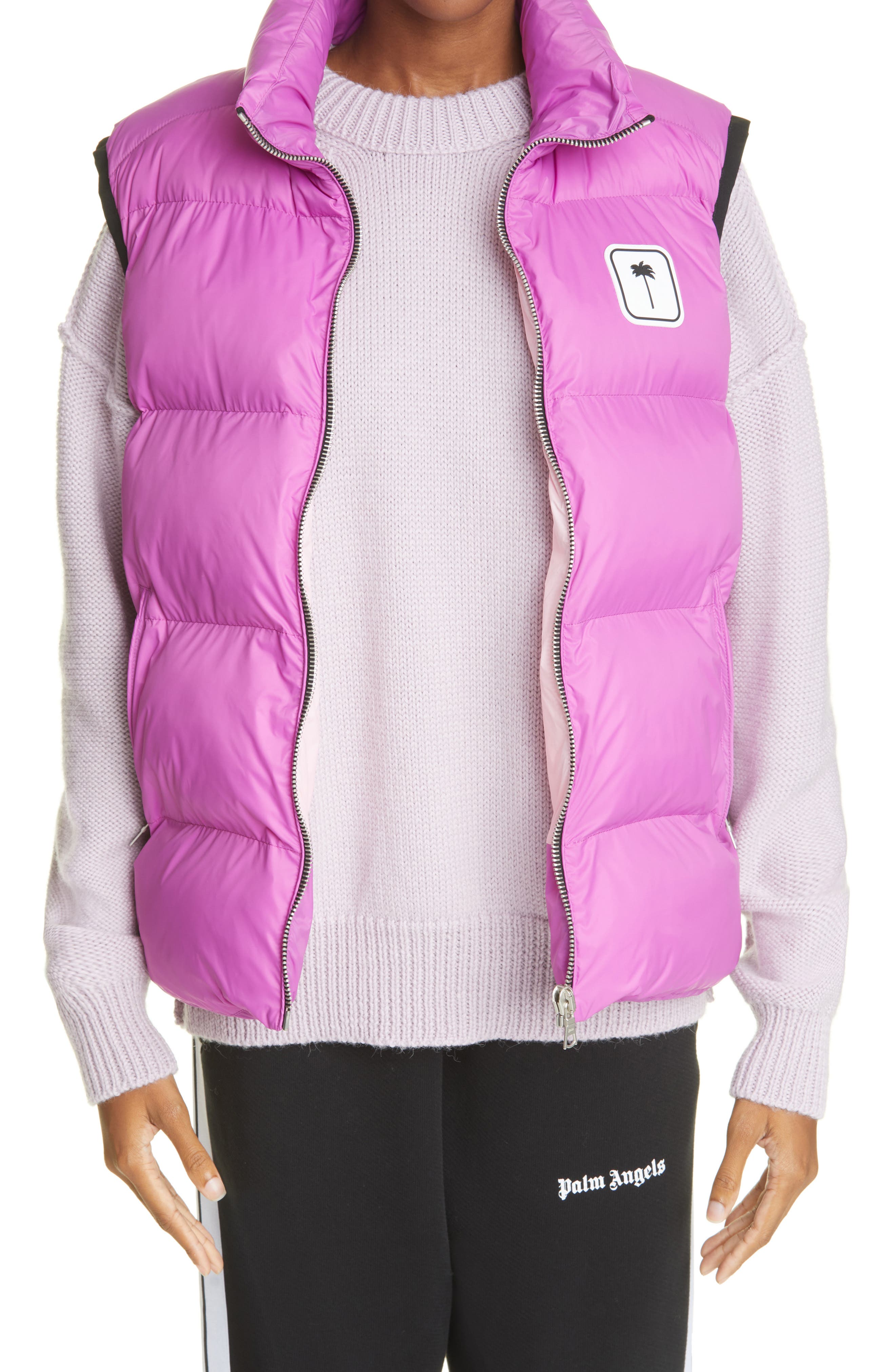fuchsia puffer vest