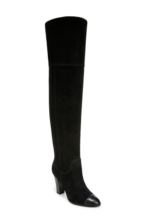 Shop Veronica Beard Conrad Over The Knee Boot In Black/black